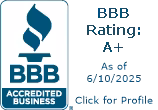 BBB A+ rating seal — BBB Accredited Business